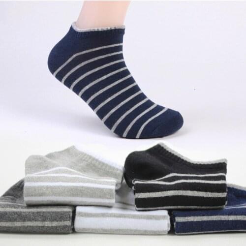 1/5pairs mens striped cotton sailing socks breathable sports socks ankle socks Harajuku leisure four seasons spring and autumn