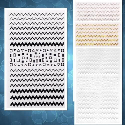 Lettering design Newest F141 3D nail sticker art 3d template nail decals decoration wraps