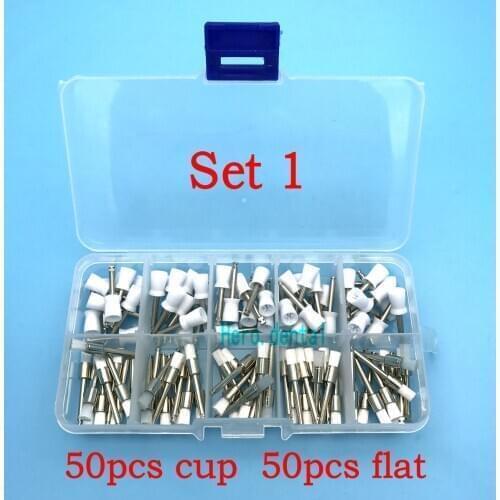 New 80pcs dentist tool kit Pieces Dental Polishing Brush Polisher Prophy Rubber Cup Latch Colorful Buff Nylon Bristles