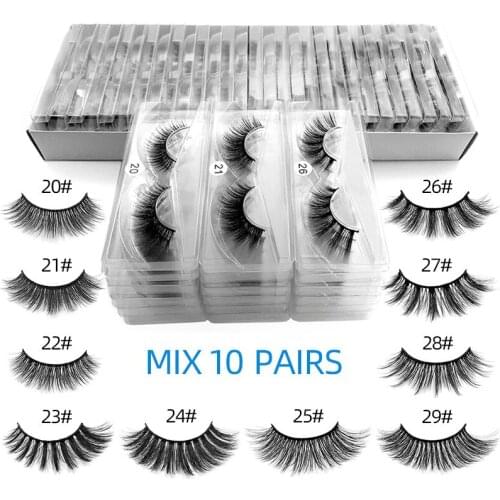 Wholesale 5D Mink Lashes 10/30/50/100 Pairs Bulk Full Strip Lashes 3D Mink Eyelashes False Eyelashes
