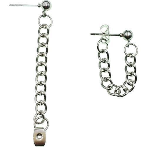 Punk Minimalist Metal Chain Earrings Geometric Asymmetric Earrings For Women Fashion Ear Jewelry Party Brincos oorbellen Gifts