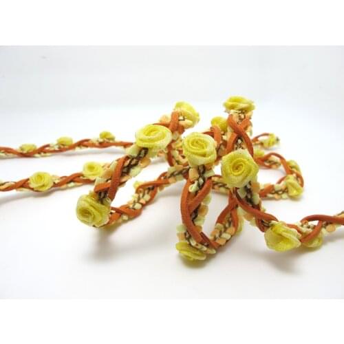 Braided Niva Rococo Trim with Faux Suede Leather|Braided Twine|Twisted Cord|Headband Trim|Vine Trim|Floral Decorative Ribbon