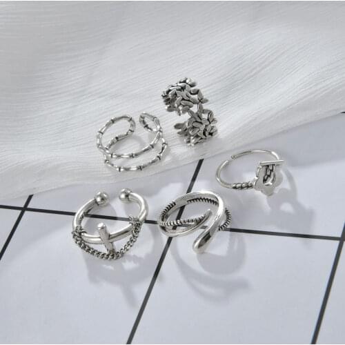 Raexrage Women's Silver Rings