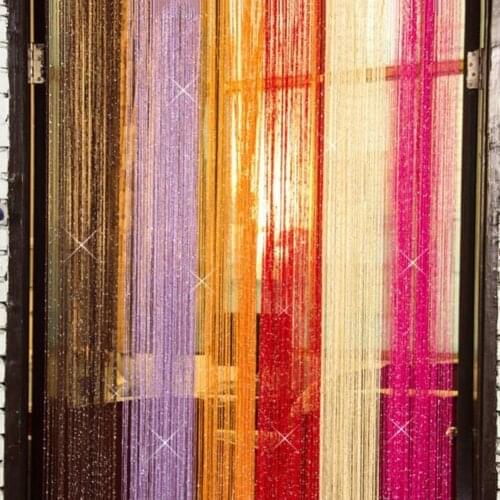 New 1x2m Luxury Crystal Curtain Flash Line Shiny Tassel Beaded String Door Curtain Window Room Divider Home Decoration cortinas