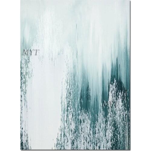 Handmade Simple Abstract Blue Design Oil Painting Wall Decoration Canvas Art China Export High Quality Paintings Artwork Hot