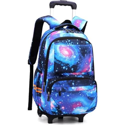 Removable Children School Bags for Girls Boys School Backpack With 6 Wheels Trolley Backpack Kids Luggage Bag Travel Backpack