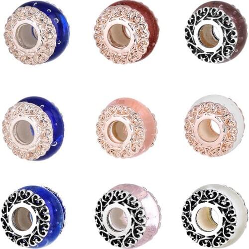 Dinglly Murano Bubble Glass Beaded Charm For Original Fine Fashion Bracelet & Bangle For Women Necklace Jewelry Accessory Beads