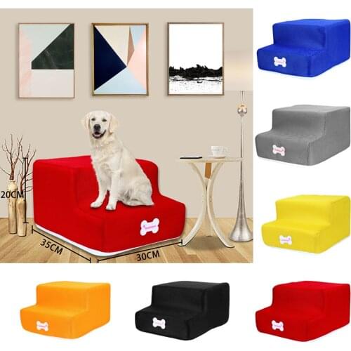 Pet Bed Stairs Pet Stairs Breathable Mesh Foldable Pet Stairs Detachable Dog Ramp 2 Steps Ladder for Small Dogs Puppy Cat Bed