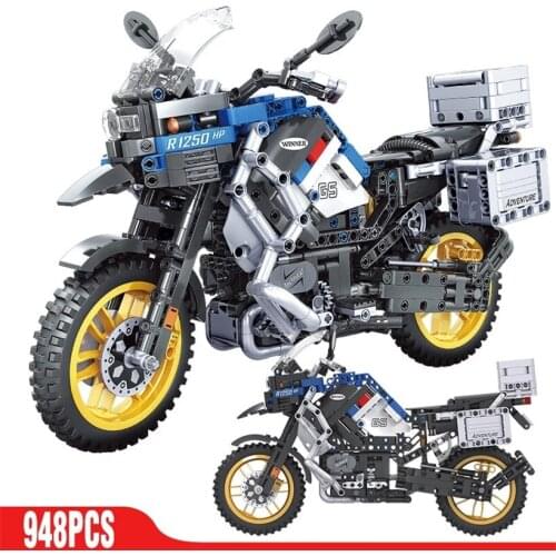 Technical Adventure Motorcycles Car Model Building Blocks Bricks City Speed Racing Car Motorbike Vehicle For Kids Toys Gifts