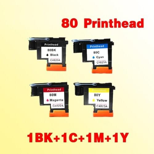 1set(1BK+1C+1M+1Y) C4820A C4821A C4822A C4823A compatible for HP80 Printhead Designjet 1000 1050c 1055cm