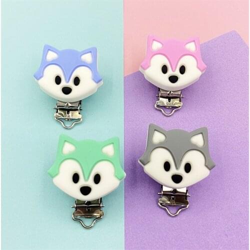 1pc Baby silicone Pacifier clips Fox Perle Holders Infant Soother Clasps Baby Chew Dummy Chain Adapter Toys