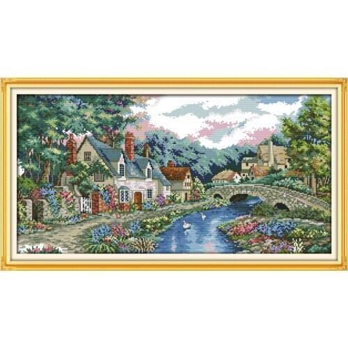 14/16/18/27/28 The Peaceful Countryside Counted Cross Stitch scenery Cross Stitch Kits Embroidery for Needlework Crafts