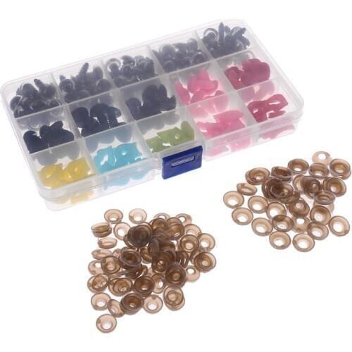 140Pcs DIY Doll Puppet Plastic Eyes Nose Mouth Safety Washers Pads For Handmade Plush Anime Doll Girl Craft Children Kids Toy