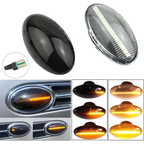 2x Dynamic LED Turn Signal Lamp Side Marker Light For BMW MINI Cooper R50 R52 R53 2002 2003 2004 2005 2006 2007 2008