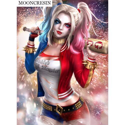 5D Diy Diamond Painting Cross Stitch Pattern Mosaic Crystal Needlework 3D Full Diamond Embroidery Girl Cartoon Wall Decoration