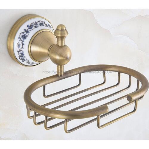 Antique Brass Soap Dishes Wall Mounted Soap Dish Soap Holder Box Soap Basket Holder Bathroom Accessories Nba777