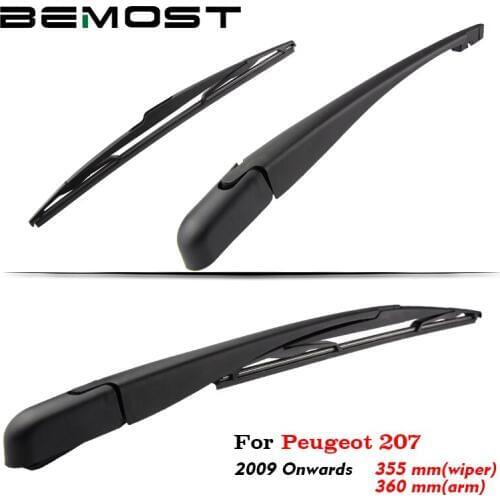 BEMOST Car Rear Wiper Arm Blades Soft Natural Rubber For Peugeot 207 355MM 2009 2010 2011 2012 2013 2014 2015 2016 2017 2018