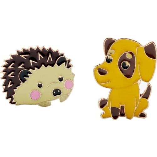 Cute Hedgehog Dog Metal Pin Clothes Shirt Jeans Brooch Badge Charm Pins Brooches for Women
