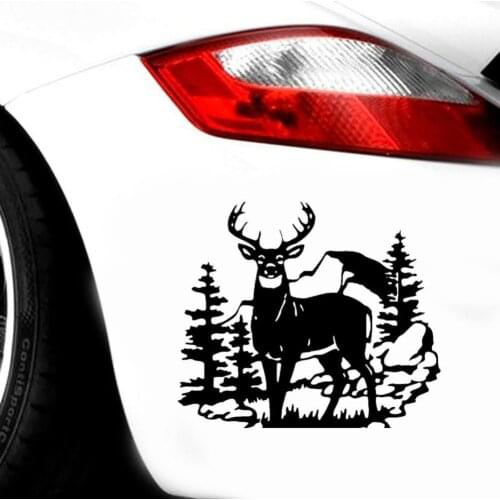 Wild Deer Tree Car Vehicle Body Window Reflective Decals Sticker Decoration Accessories
