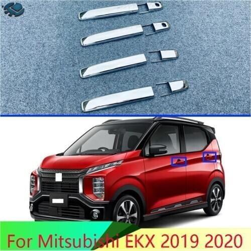 For Mitsubishi EKX 2019 2020 Car Accessories ABS Chrome Door Handle Cover Trim Molding