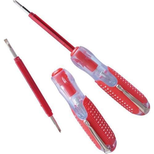 Dual Use Electrical Tester Pen Double Head Electric Insulation Screwdriver Tool 100-500V Voltage Test Pen Screwdriver Detector