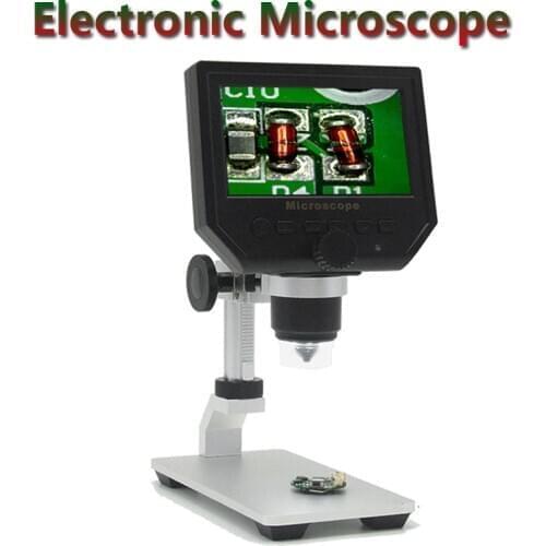 600X Electronic Digital Microscope 4.3 Inch Video HD LCD Soldering Microscope Phone Repair Magnifier+Metal Stand For Phone PCB