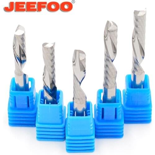 6mm Shank Left Spiral milling cutter down cut one Flute router bit CNC end mill carbide milling cutter