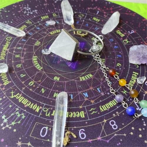 Tarots Card Pad Round Pendulum Divination Tablecloth Runes Altar Table Cloth Constellation Magic Board Game Pad