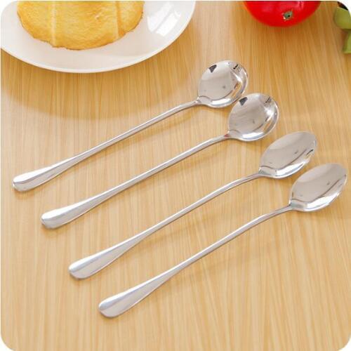 Stainless Steel Long Handled Spoon Eco-friendly Coffee Spoon Mixing Ladle Kitchen Accessories 3 Pieces/Lot