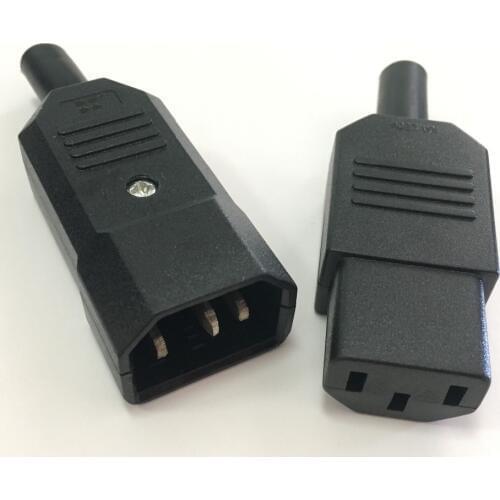 A set IMC Hot 250V 10A Power Connector IEC 320 C14 Plug to C13 Socket