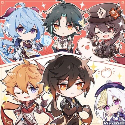 New Game Anime Genshin Impact Hu Tao Xiao Keqing Ganyu Keychain Zhongli Cartoon Backpack Decor Toy Student Keyring Xmas Gifts