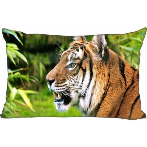 New tiger Pillowcase Custom Zippered Rectangle Pillow Cover Cases Size 35x45cm (One Side) T831&w#QT31