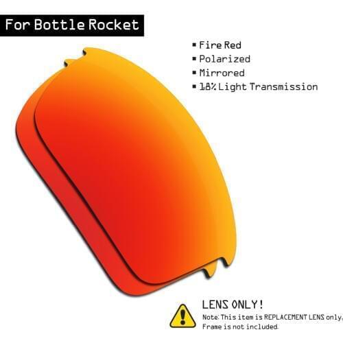 SmartVLT Polarized Sunglasses Replacement Lenses for Oakley Bottle Rocket - Fire Red