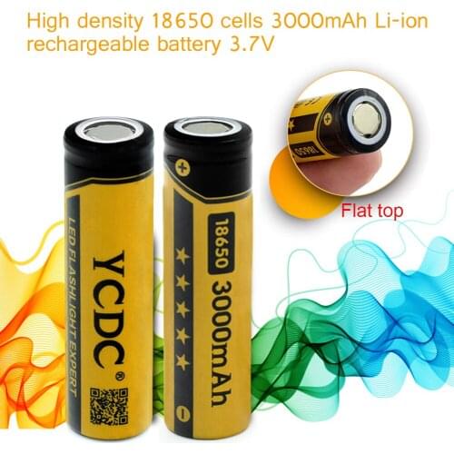 Hot YCDC Original 18650 3.7 v 3000 mah Rechargeable Lithium Battery 18650 For Flashlight Batteries LI-Ion Batteries With Box