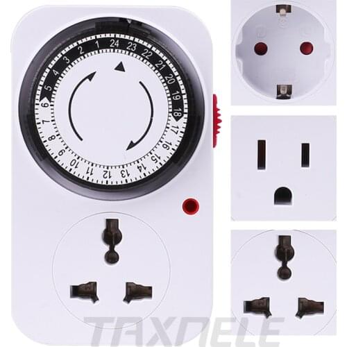 24 Hours Programmable Mechanical Mini Timer Switch Smart Countdown Switch Socket 230V 16A Universal Socket EU/US Socket