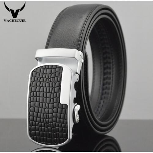 Hot Mens Designer Belts Top Natural Cowskin Genuine Leather Belt For Mens belts luxury Automatic buckle cinturones hombre Q180