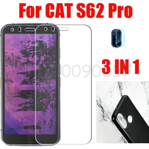 3-in-1 Glass Case For CAT S62 Pro Case Soft Clear Shockproof Phone Cover For CAT S62 Pro Case