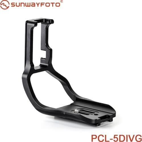 SUNWAYFOTO PCL-5DIVG Tripod Head Quick Release L Plate for 5D Mark IV with battery grip L-bracket QR Plate Camera Accessories