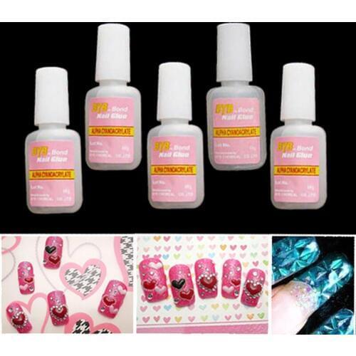 5PCS Glue Super Strong Adhesive False Nail Tools Fast Drying Beauty Makeup Gel Nail Art for Foil Sticker Nails Transfer