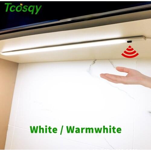 Tcosqy hand sweep cabinet light induction switch on USB connector DC voltage lamp kitchen closet night light 30cm40cm50cm length