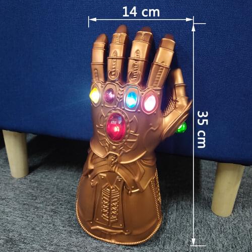 Thanos Infinity Gauntlet Superhero Fancy Dress Party Cosplay Costume Accessories Adult LED Glow Props