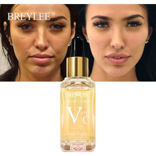 BREYLEE Vitamin C Face Serum Whitening Anti Aging Hyaluronic Acid Moisturizer Reapring Essence Shrinking Pores Face Skin Care