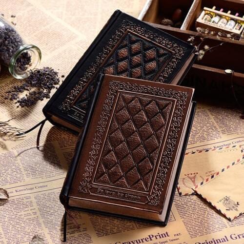 Vintage Luxurry Hardcover Notebooks European Retro Blank Paper School Office PU Leather Handmade Diary Journal Notepads