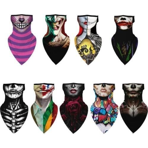 1Pc Halloween Clown Print 3D Balaclava Magic Scarf Outdoor Sports Bandanas Ski Fishing Cycling Hiking Mask Neck Scarf