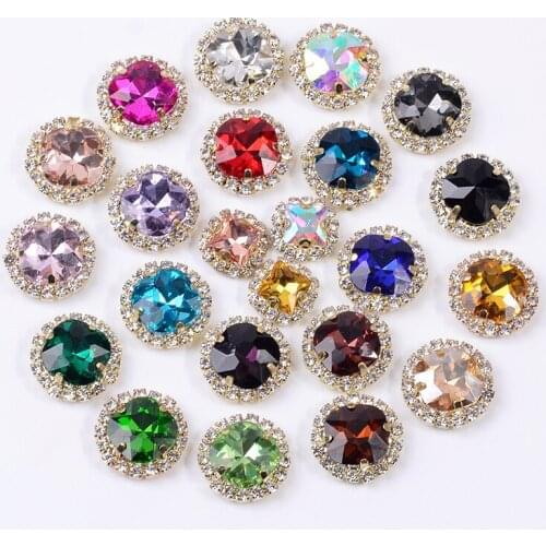 10 Pieces Multicolor Metal Square Flatback Rhinestone Buttons Handmade Apparel Accessories DIY Jewelry Making
