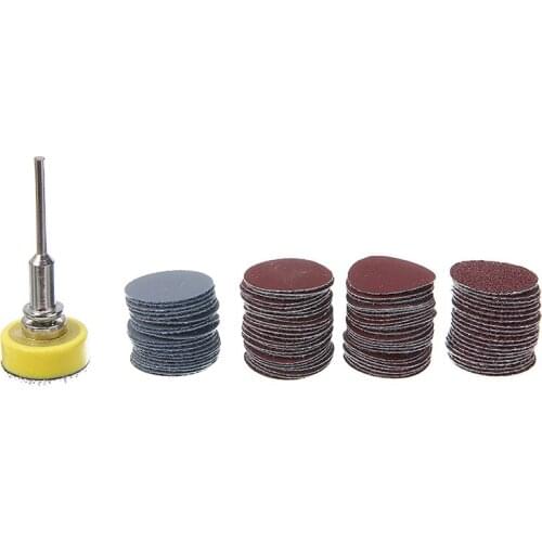 100pcs Polishing Pad Sandpaper 80~3000 grit Sanding Disc Round Abrasive Dry Sandpaper + Back-up Pad