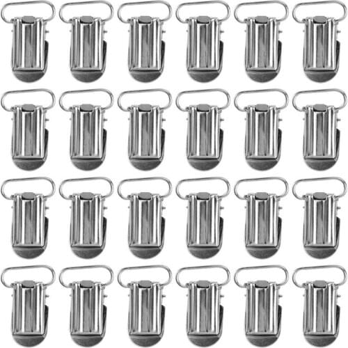 25pcs Pacifier Clips Metal Pacifier Clips Craft Clips Garment Suspender Clips With Sewing Clips Suspender Clip (Random Color)