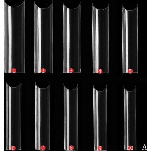 500pcs/Bag C Curve Straight Length Tips Extra Long Curved Half Cover False Nail Tips Acrylic Nails