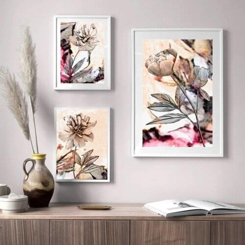 Abstract Watercolor Flower Canvas Painting Retro Wall Art Pictures For Living Room Nordic Home Decoration Posters And Prints