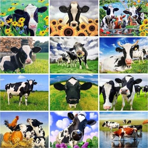 Diamond Painting Full Square Animals Cross Stitch Diamond Embroidery Cow Sale Rhinestones Art Handicraft Home Decor